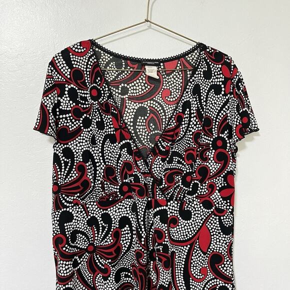 Perseption Y2K Jersey Abstract Babydoll Top Size 2X Whimsigoth Fairy Grunge - Picture 3 of 4